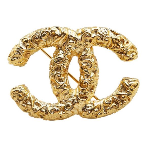 Vintage Chanel Coco Mark Lava Brooch, Gold Plated, Women's - Picture 1 of 5